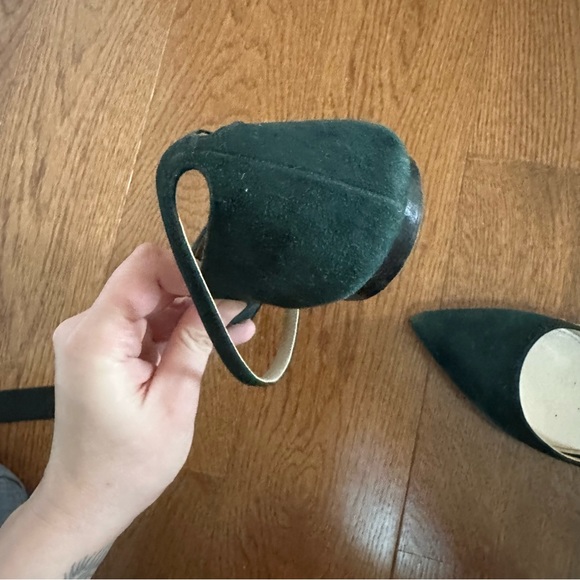 Miu Miu Suede Pointed Toe Flats — Forest Green - Picture 5 of 7